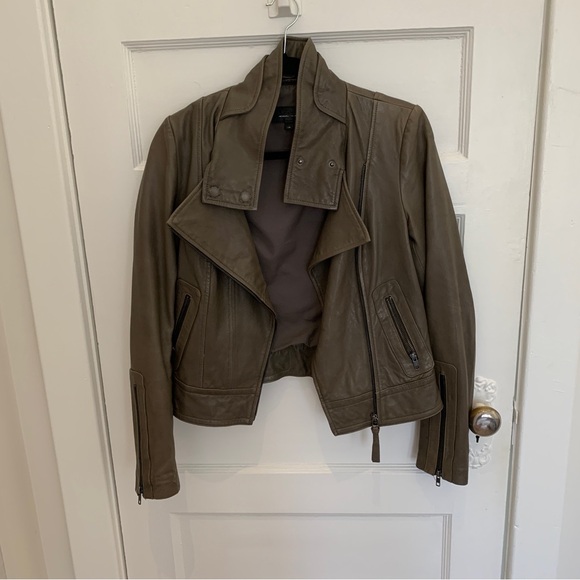 Mackage leather jacket in taupe, size S - Picture 2 of 14